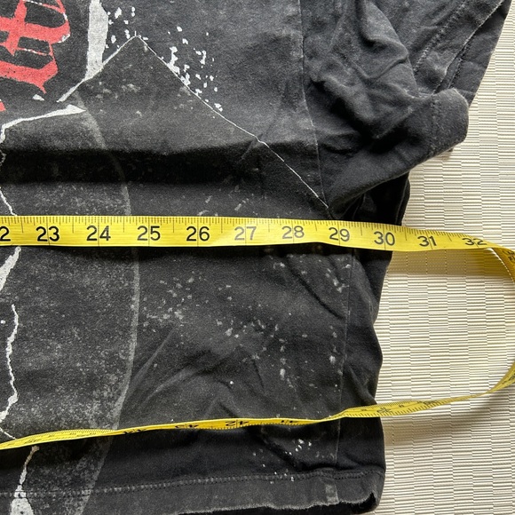 The kooples paris black t shirt cropped  graphic vintage band punk Sz 2 - Picture 10 of 11